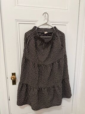 Womens Black and Brown Gingham skirt